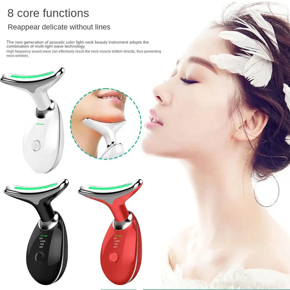 EMS Neck & Face Lifting Massager – Skin Tightening, LED Photon Therapy, Anti-Wrinkle, Double Chin Remover
