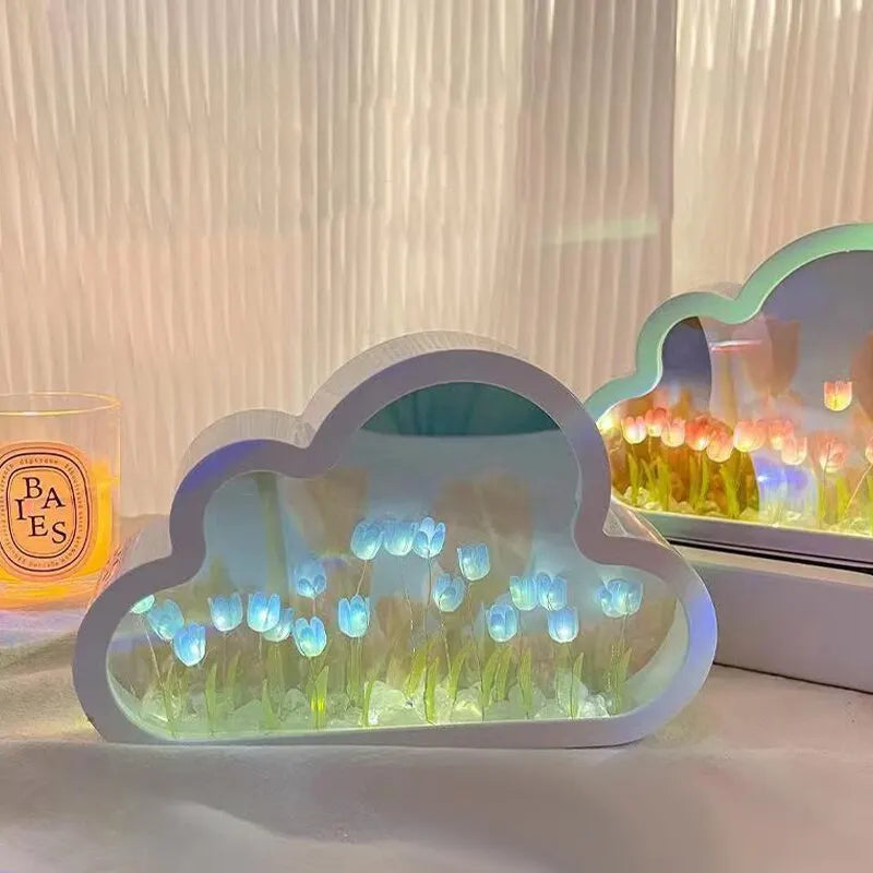 Handmade Tulip Flower Sea Night Light – Dual-Function Decorative Lamp & Gift