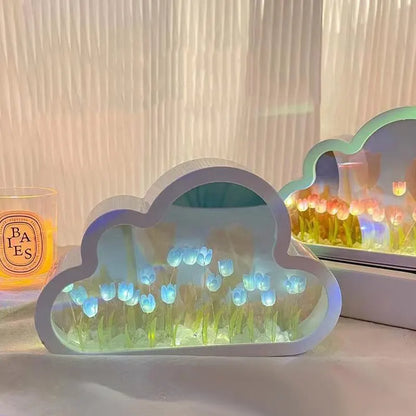Handmade Tulip Flower Sea Night Light – Dual-Function Decorative Lamp & Gift