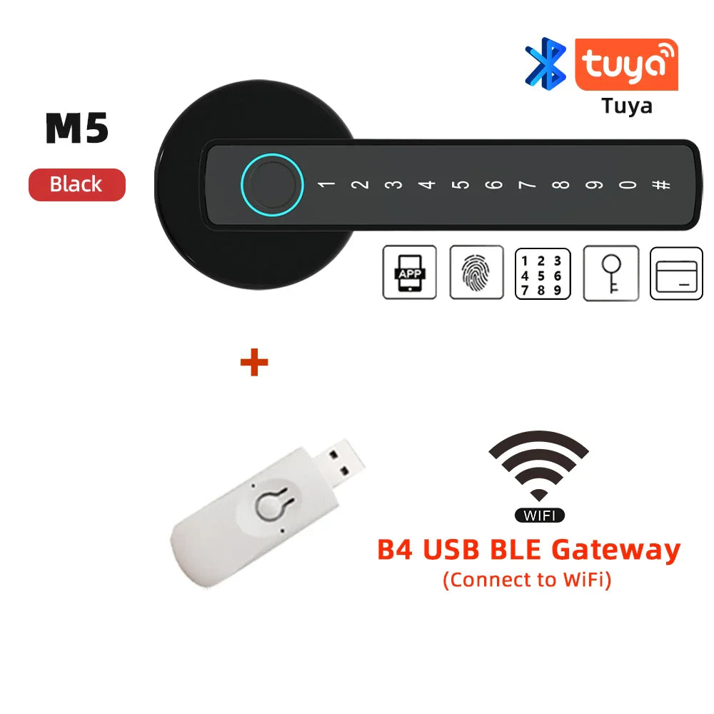 Tuya Smart Fingerprint Digital Door Lock with Multiple Unlocking Options