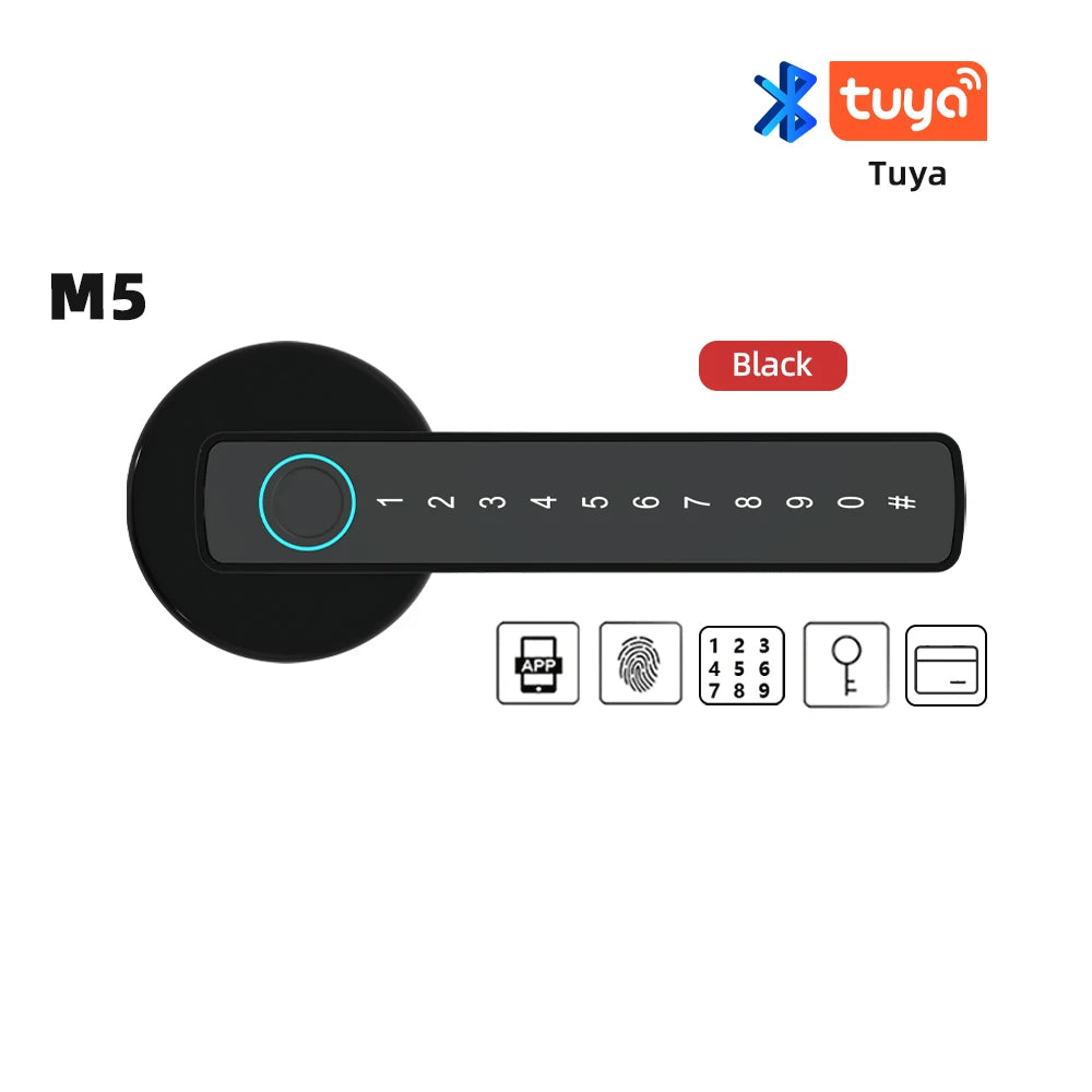 Tuya Smart Fingerprint Digital Door Lock with Multiple Unlocking Options