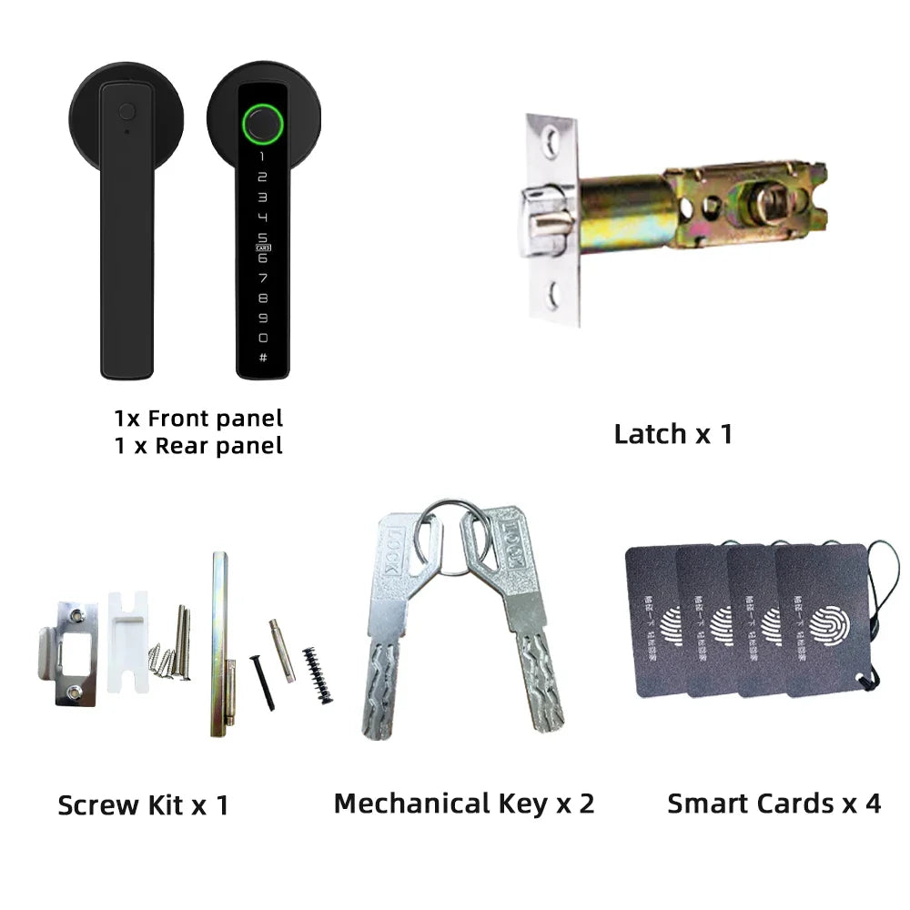 Tuya Smart Fingerprint Digital Door Lock with Multiple Unlocking Options