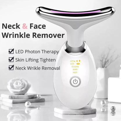 EMS Neck & Face Lifting Massager – Skin Tightening, LED Photon Therapy, Anti-Wrinkle, Double Chin Remover