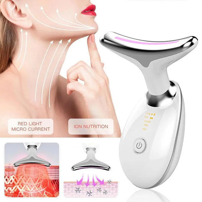 EMS Neck & Face Lifting Massager – Skin Tightening, LED Photon Therapy, Anti-Wrinkle, Double Chin Remover