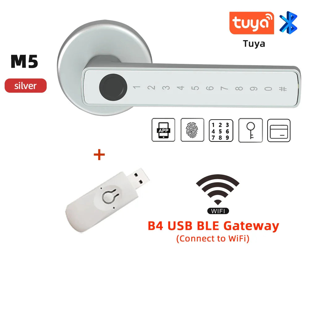 Tuya Smart Fingerprint Digital Door Lock with Multiple Unlocking Options