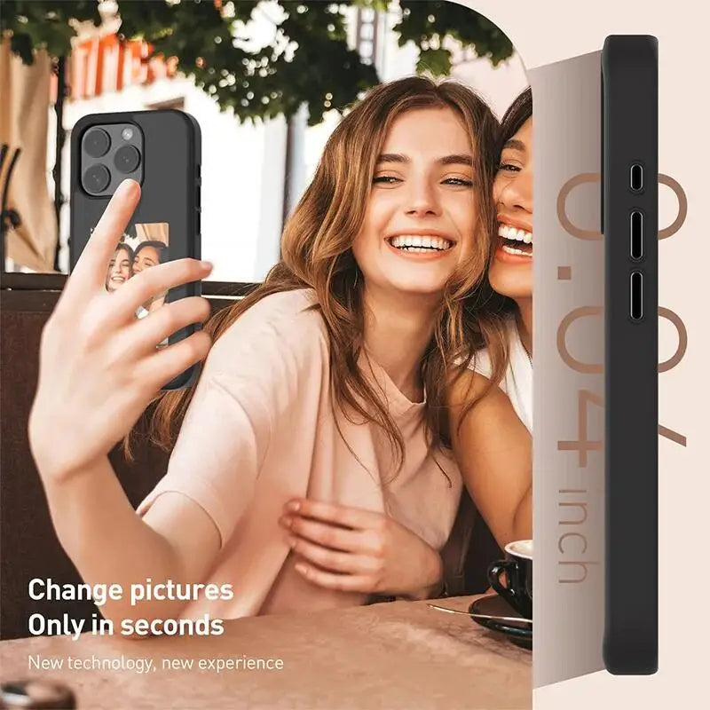 Smart NFC E-Ink Phone Case – Customizable Display, Shockproof Soft Shell for iPhone 15 Plus/14 Plus/13 Pro Max